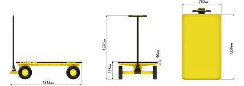 Тележка для перевозки платформенная Walzmatic 1000L 1250*750мм